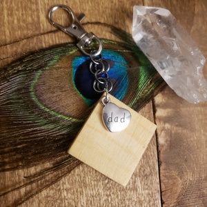 Wood DAD keychain Fathers Day Gift idea Christmas Birthday New Dad Gift